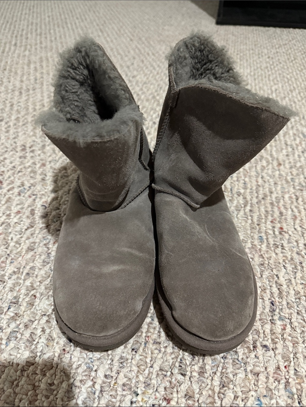 Women's Gray UGG Suede Shearling Boots